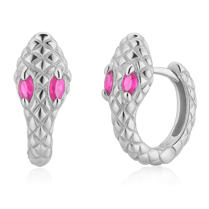 Aros Cobra Pink Plata