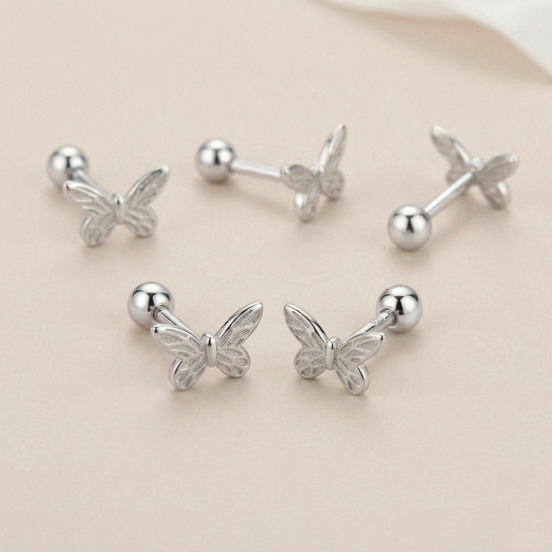 Pendiente Mini Mariposa Plata