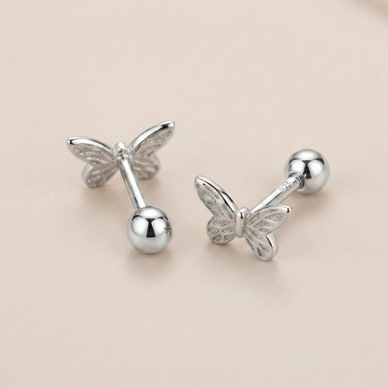 Pendiente Mini Mariposa Plata