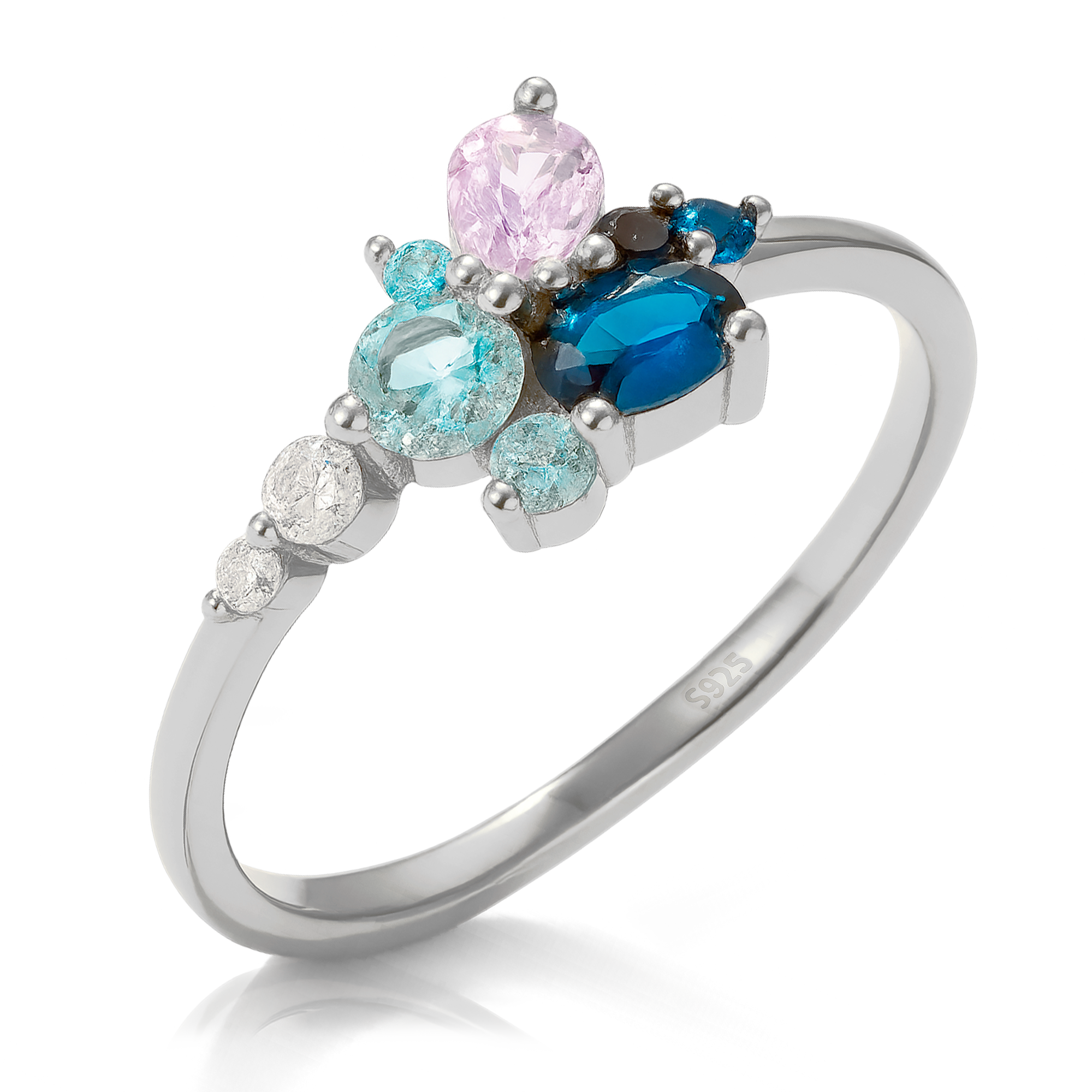 Dalia Blue Silver Ring