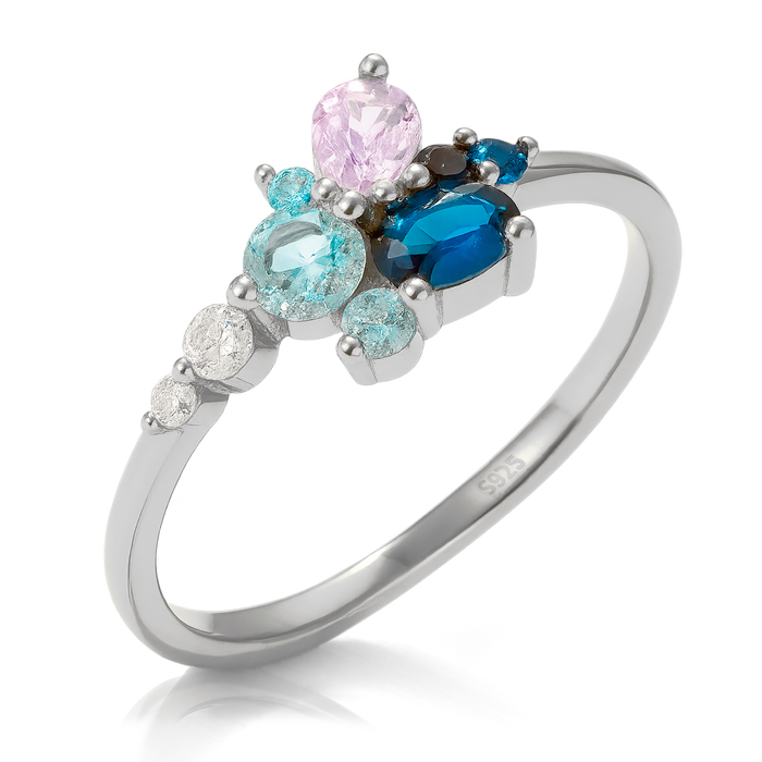 Dalia Blue Silver Ring