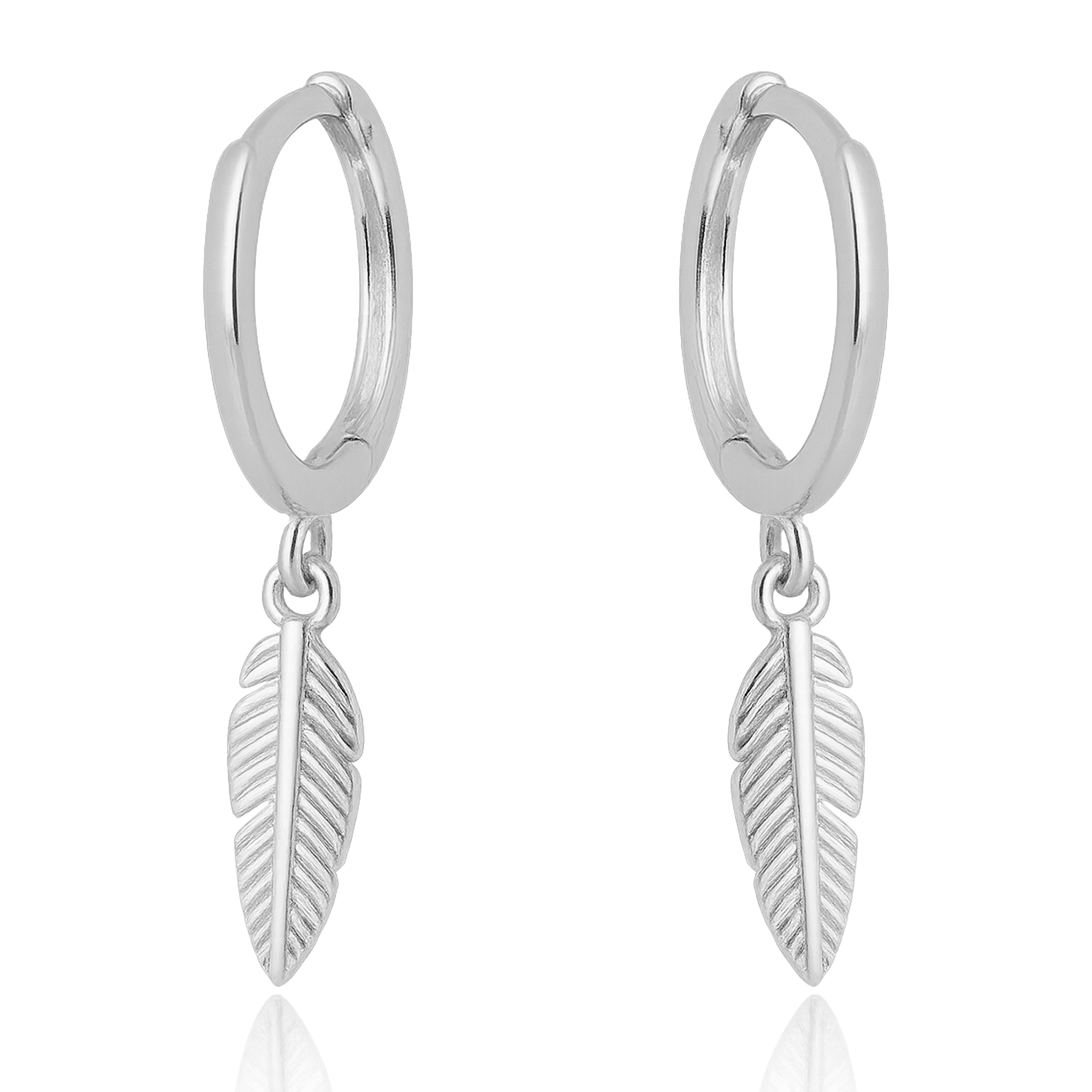 Silver Feather Earrings 