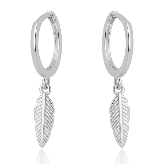 Aros Plumas Plata
