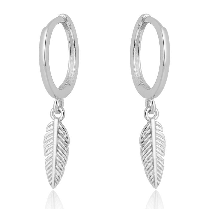 Aros Plumas Plata
