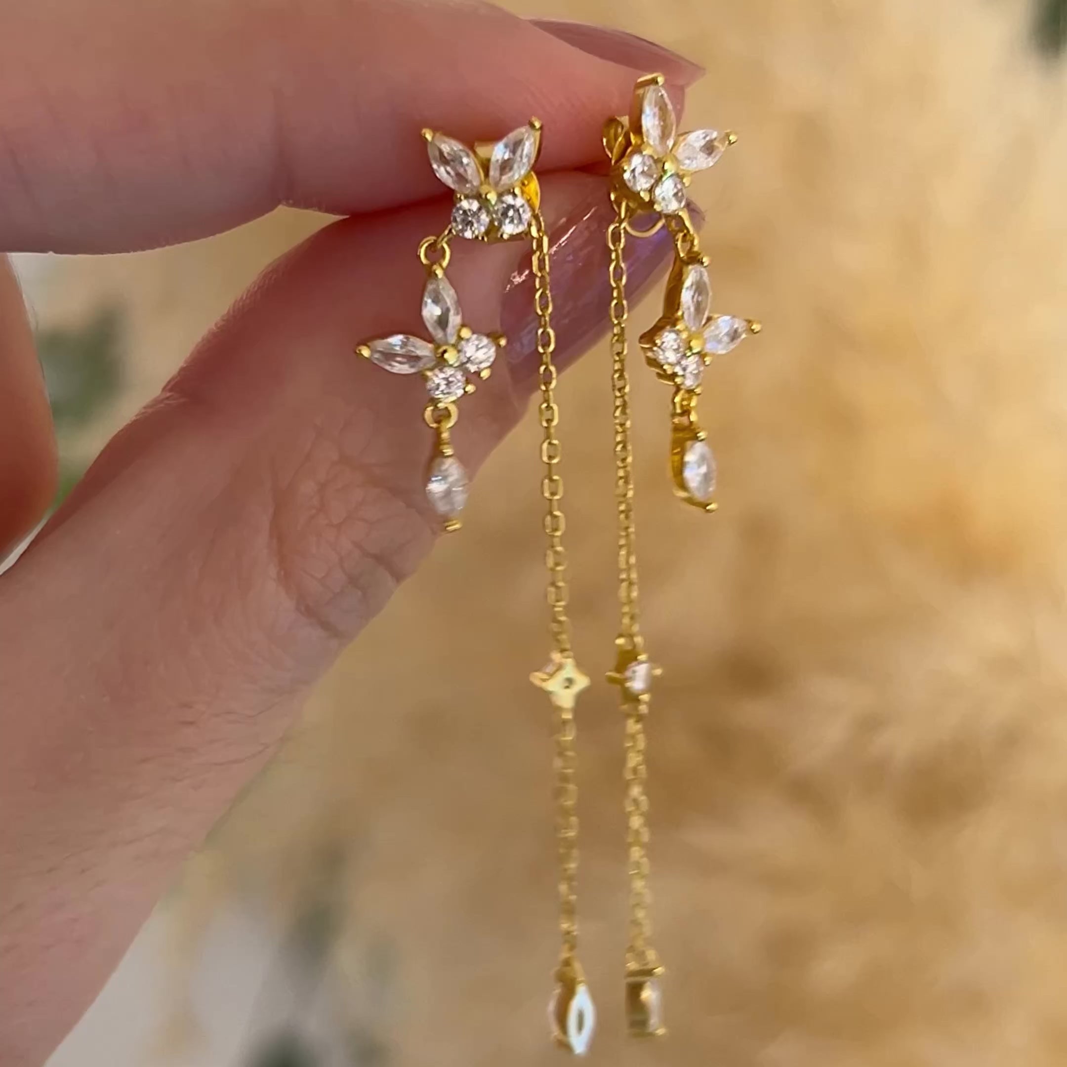 Brigitte White Gold Earrings 