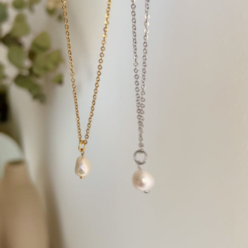 Collar Perla Natural Oro