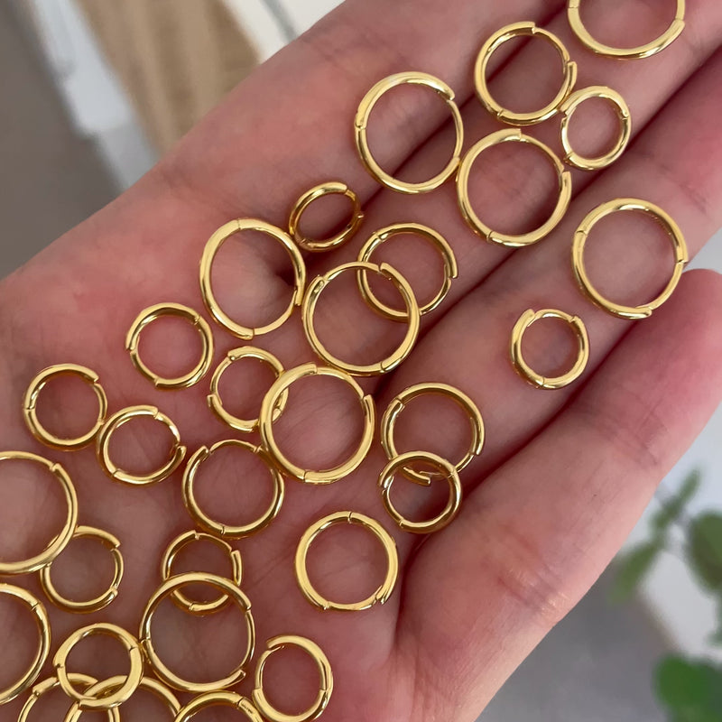 Mini Basic Gold Hoops - 5, 6, 7, 8, 9, 10, 11 and 12mm