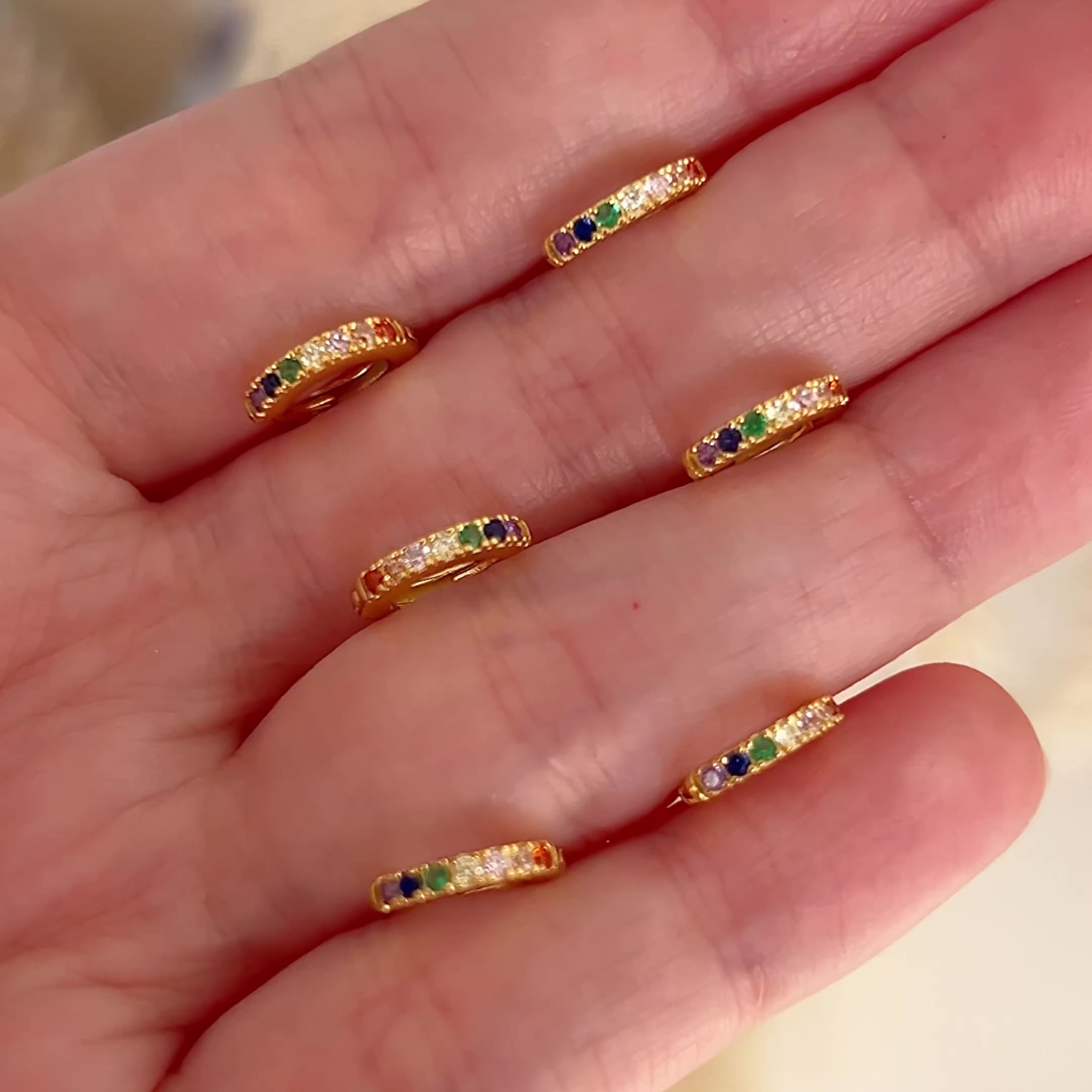 Aros Mini Rainbow Oro - 7mm