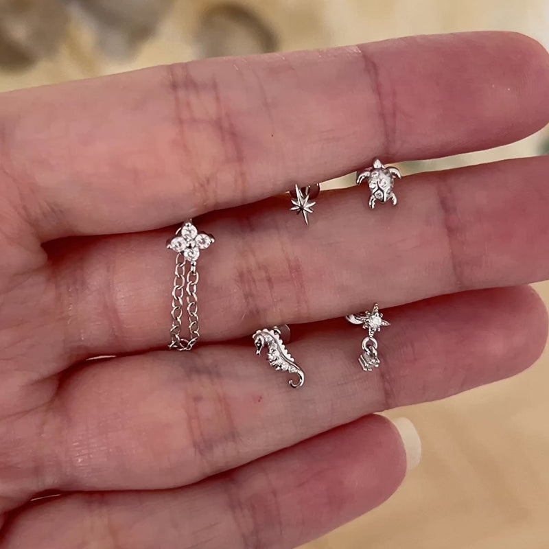 Pendiente Stella Drop Plata