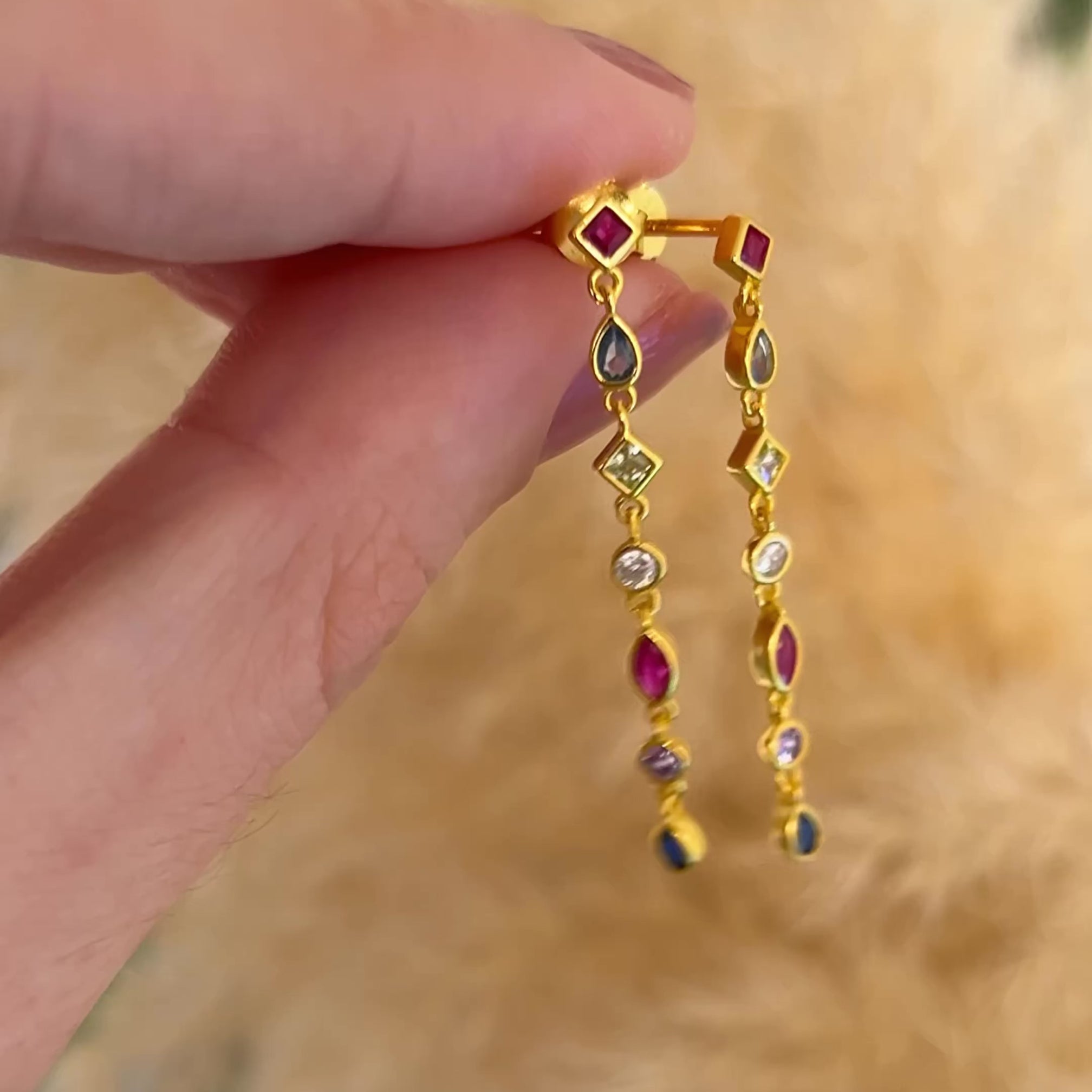 Long Briseis Gold Earrings 