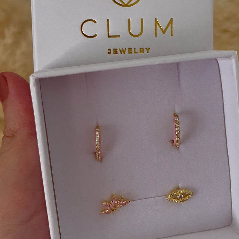 Aros Leina Rosa Claro Oro