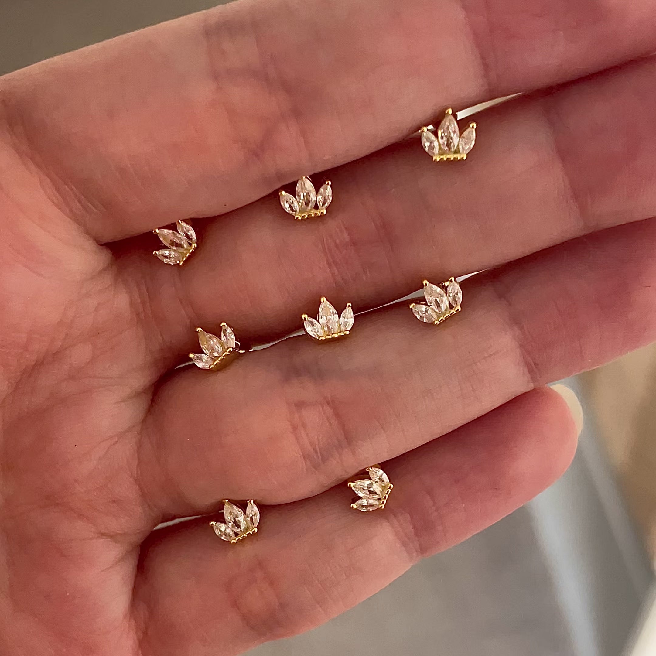 White Gold Tulip Earring