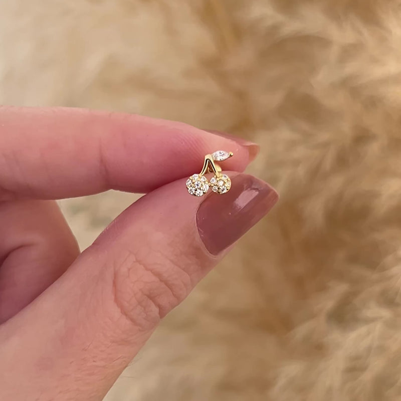 Pendiente Shiny Cherry Oro