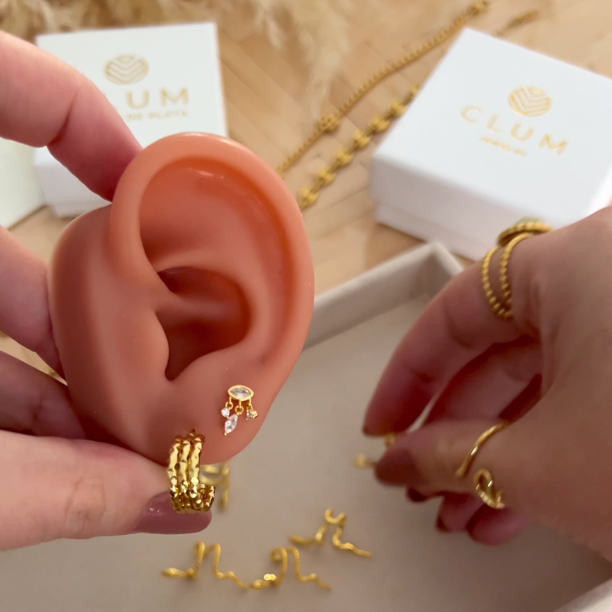 Gold Crossed Ear Cuff