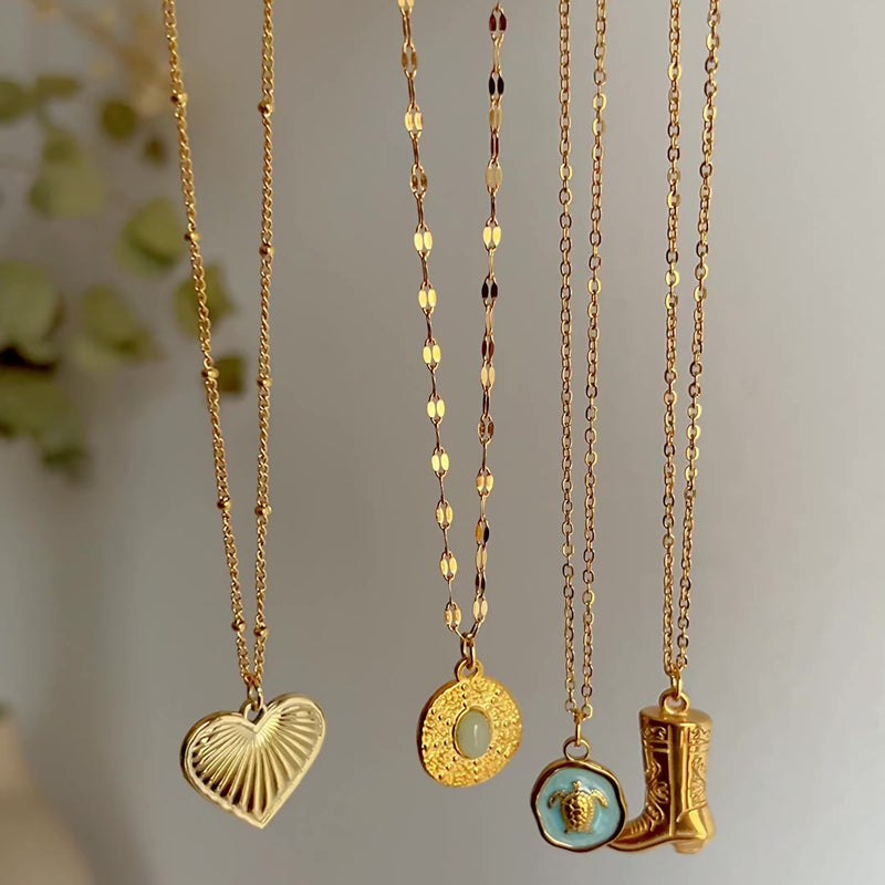 Collar Turquesa Sea Turtle Oro