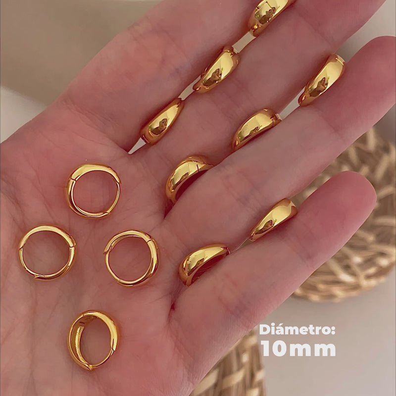 Orecchini a cerchio Sahara Oro - 10mm o 6mm
