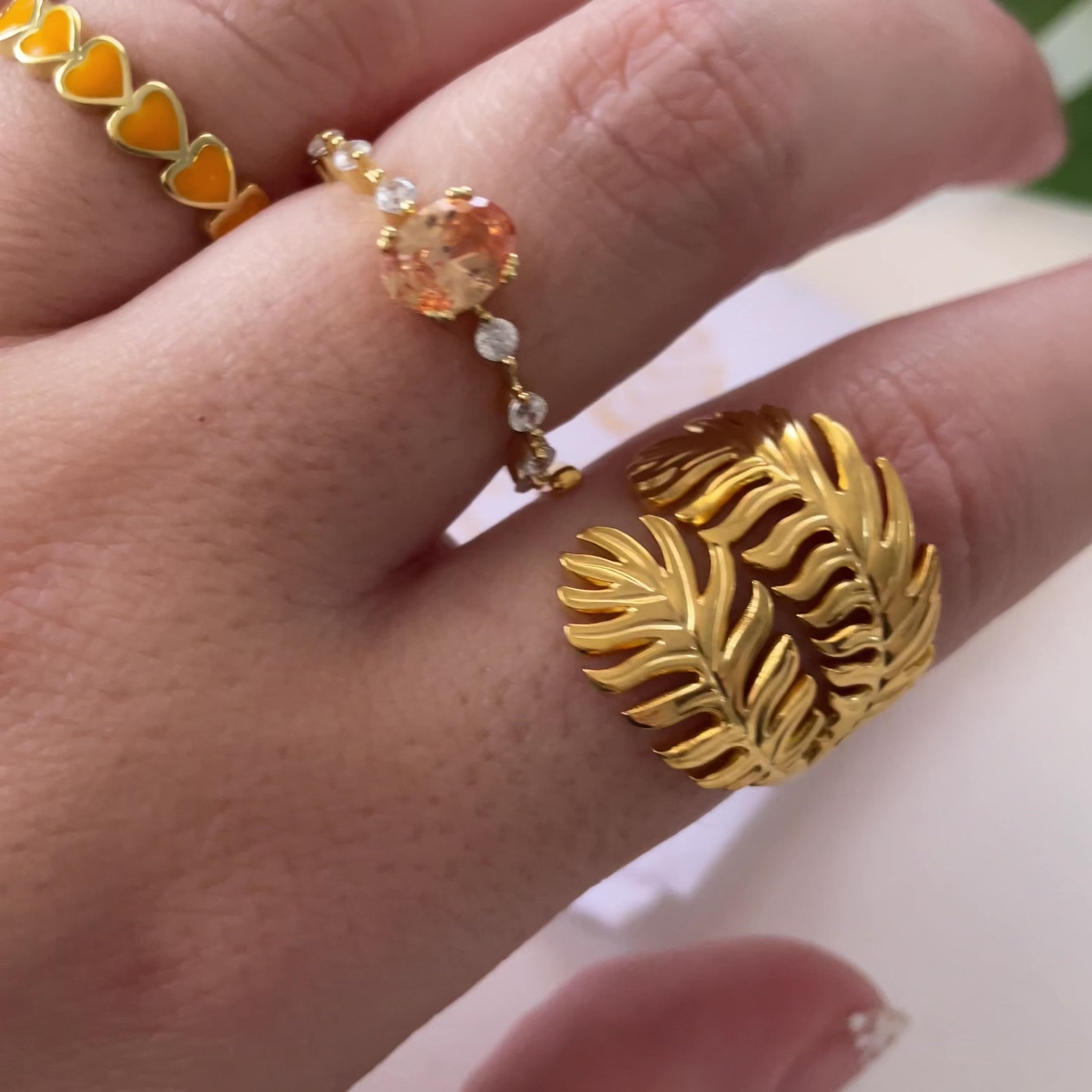 Orange Zarina Ring