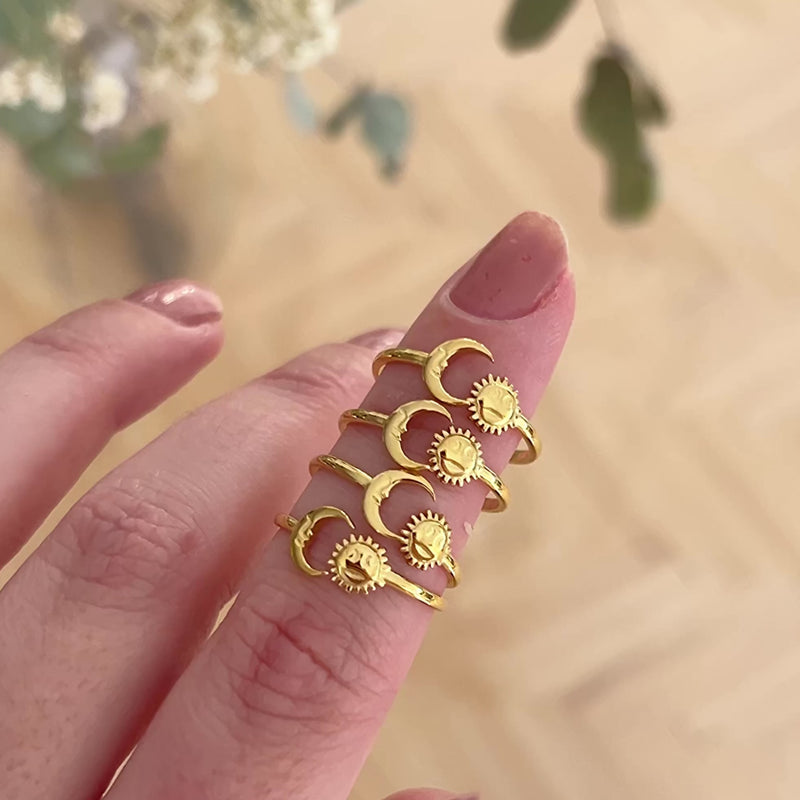 Anello Sole e Luna Oro