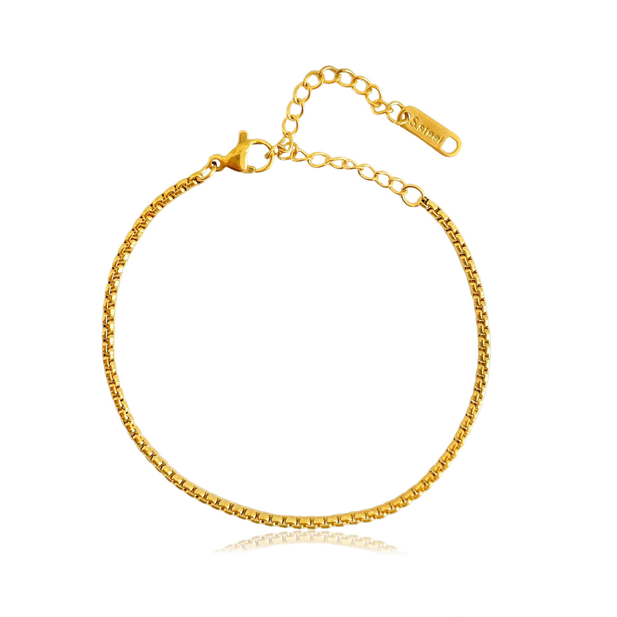 Pulsera Cadena Caja Oro