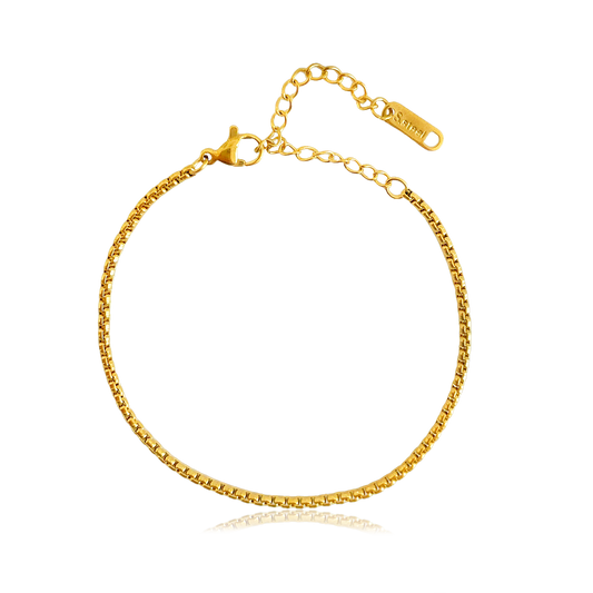 Pulsera Cadena Caja Oro