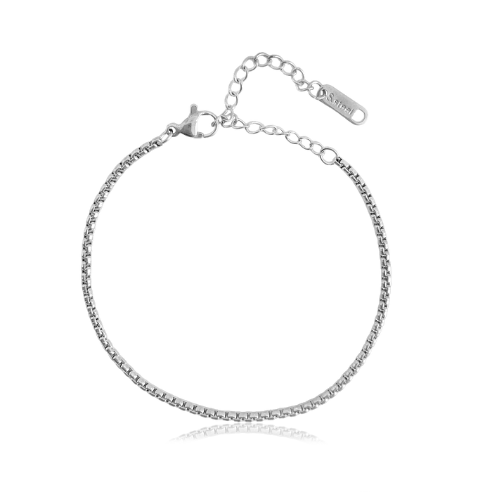 Pulsera Cadena Caja Plata