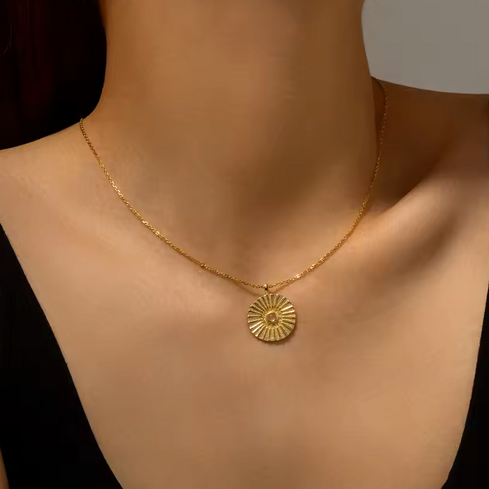 White Rune Gold Necklace 