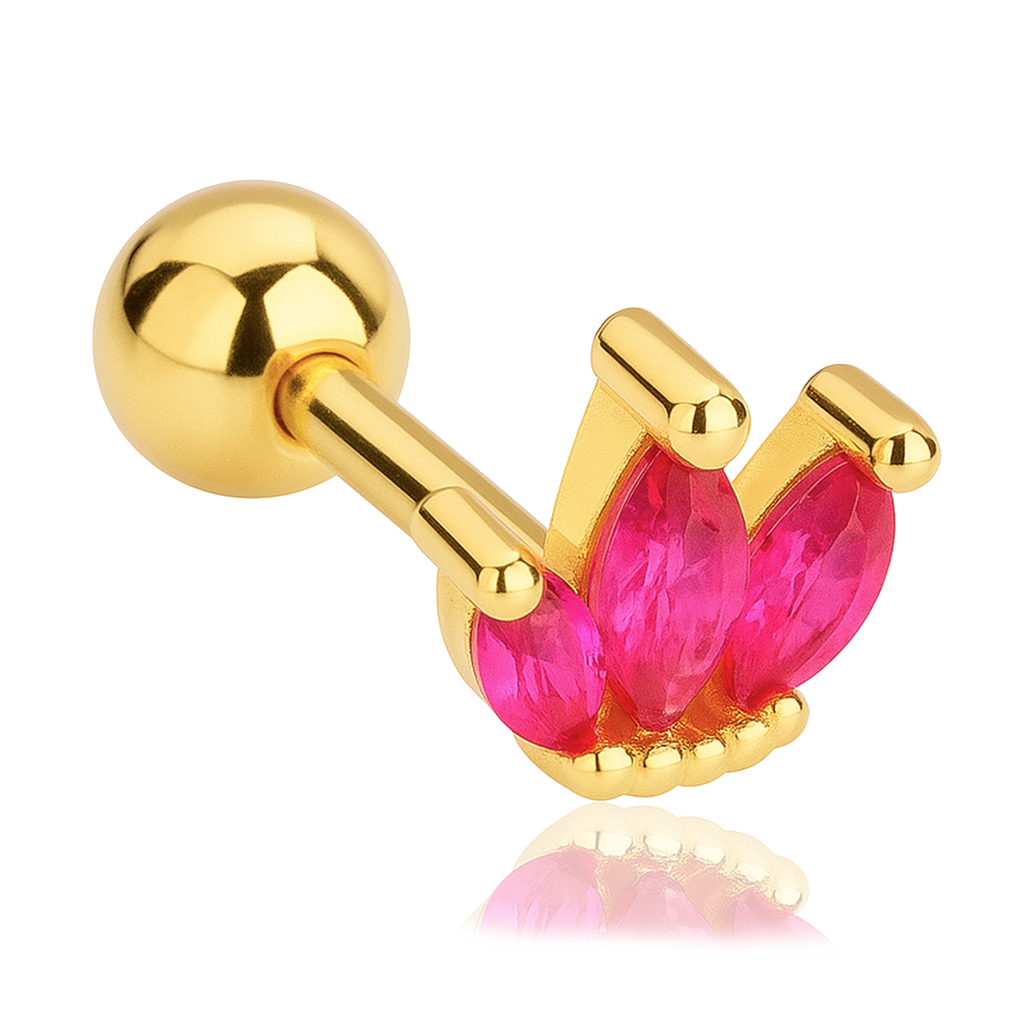 Pendiente Tulipán Rosa Oro