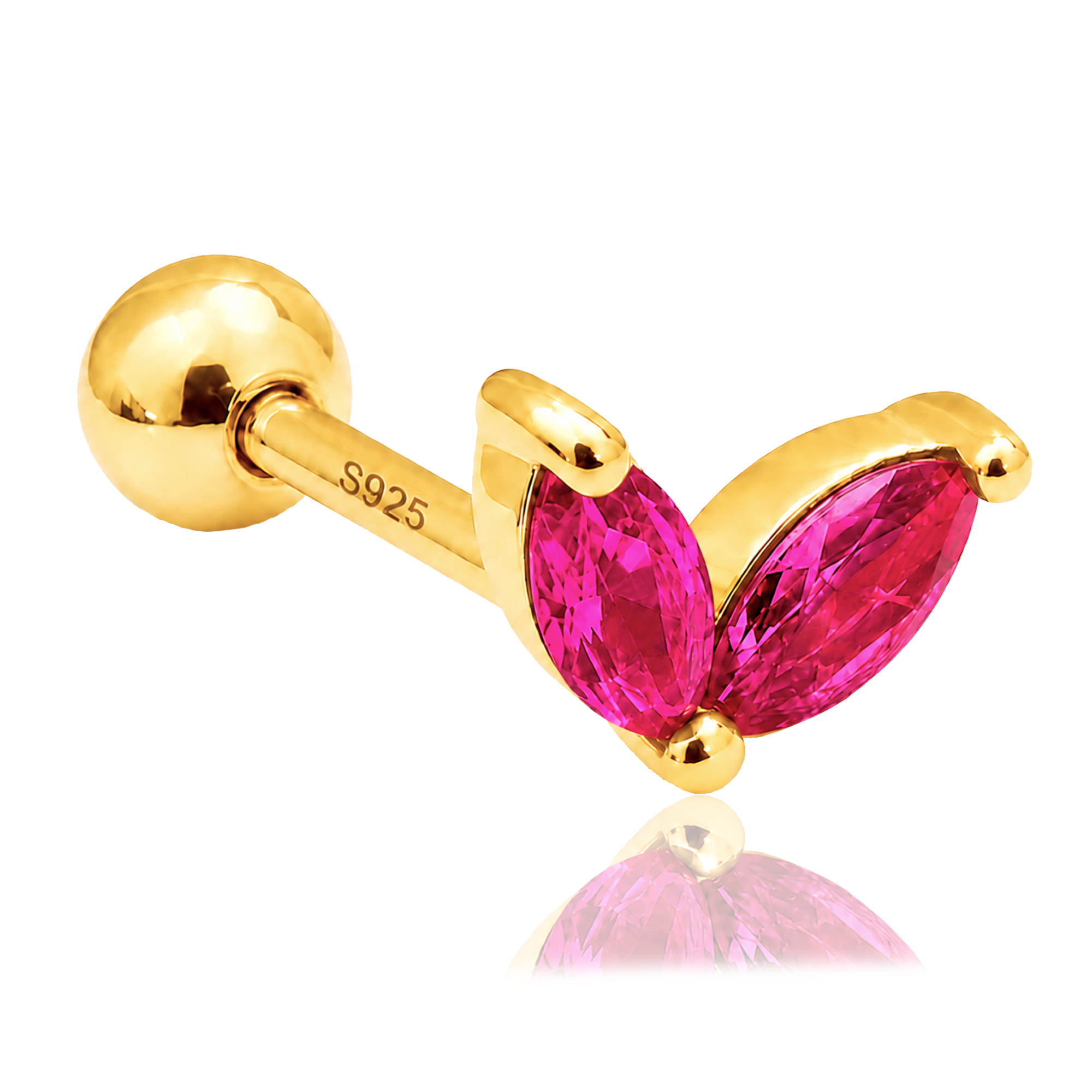 Pendiente Blossom Rosa Oro