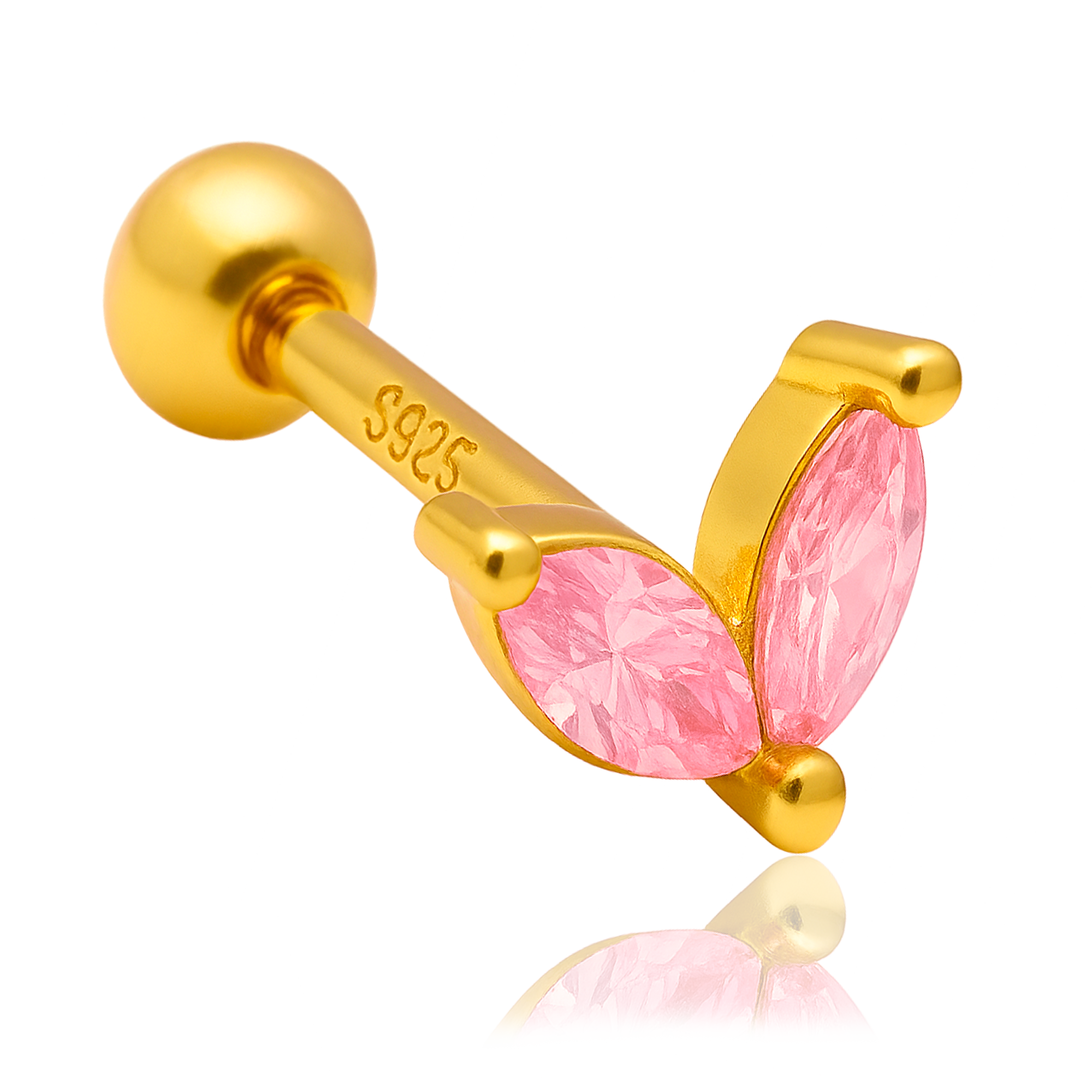 Pendiente Blossom Rosa Claro Oro