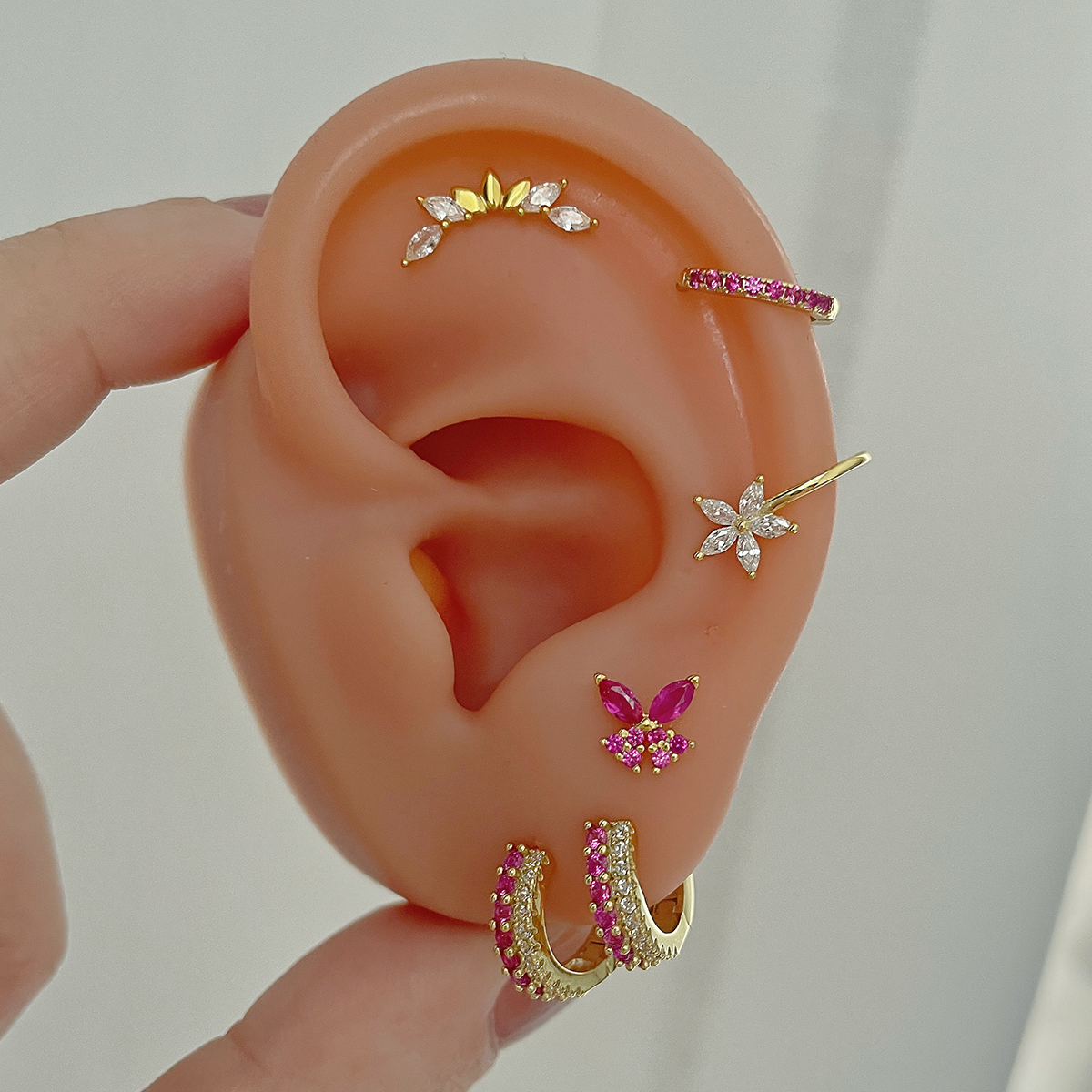 Pink Butterfly Earring