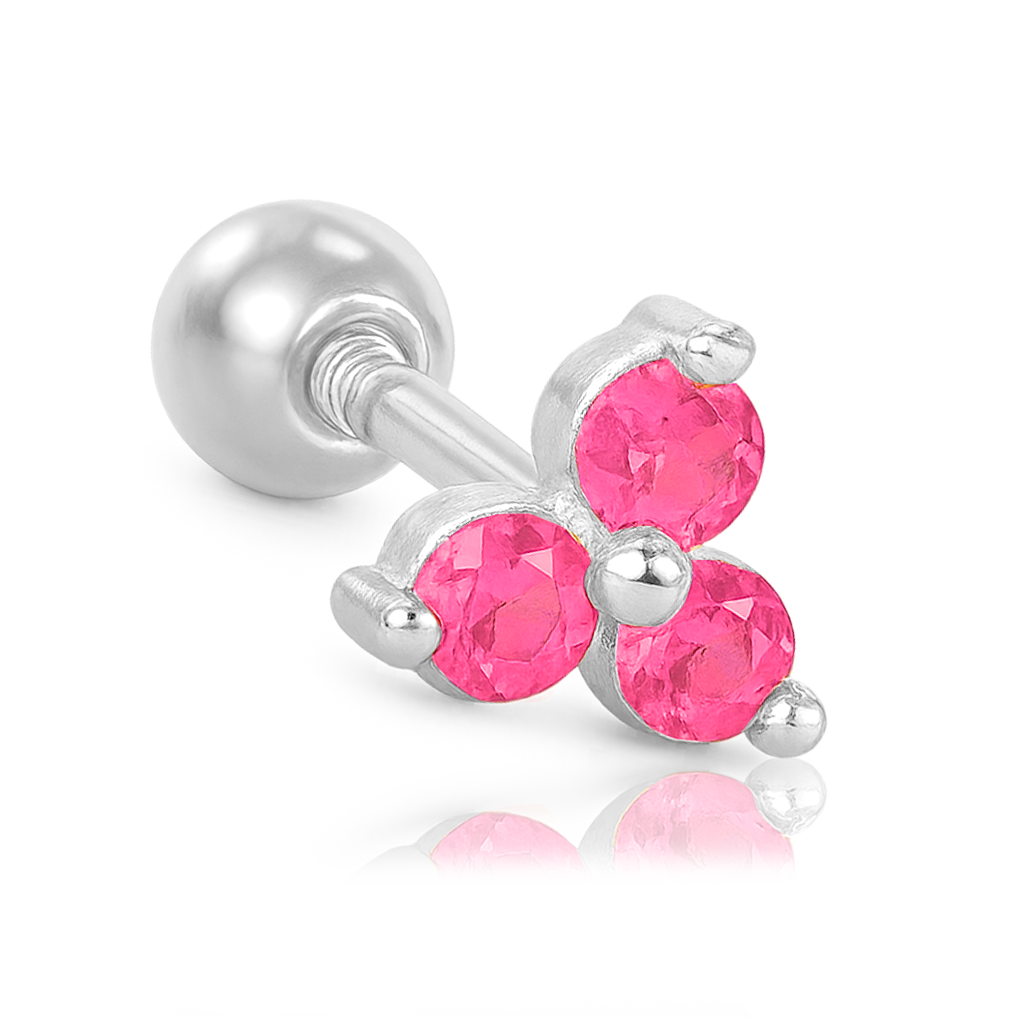 Pink Clover Earring