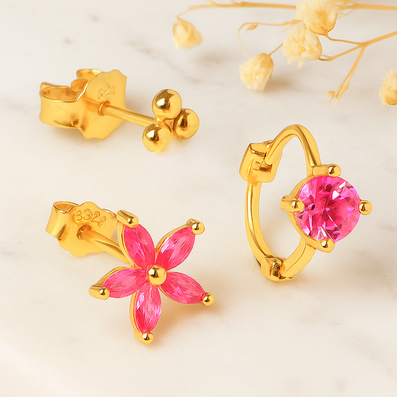 Set Shiny Fucsia Oro