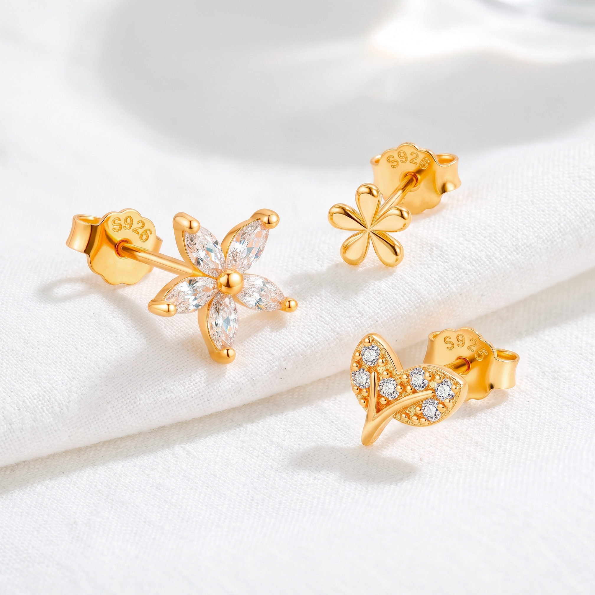 Set White Flowers Oro
