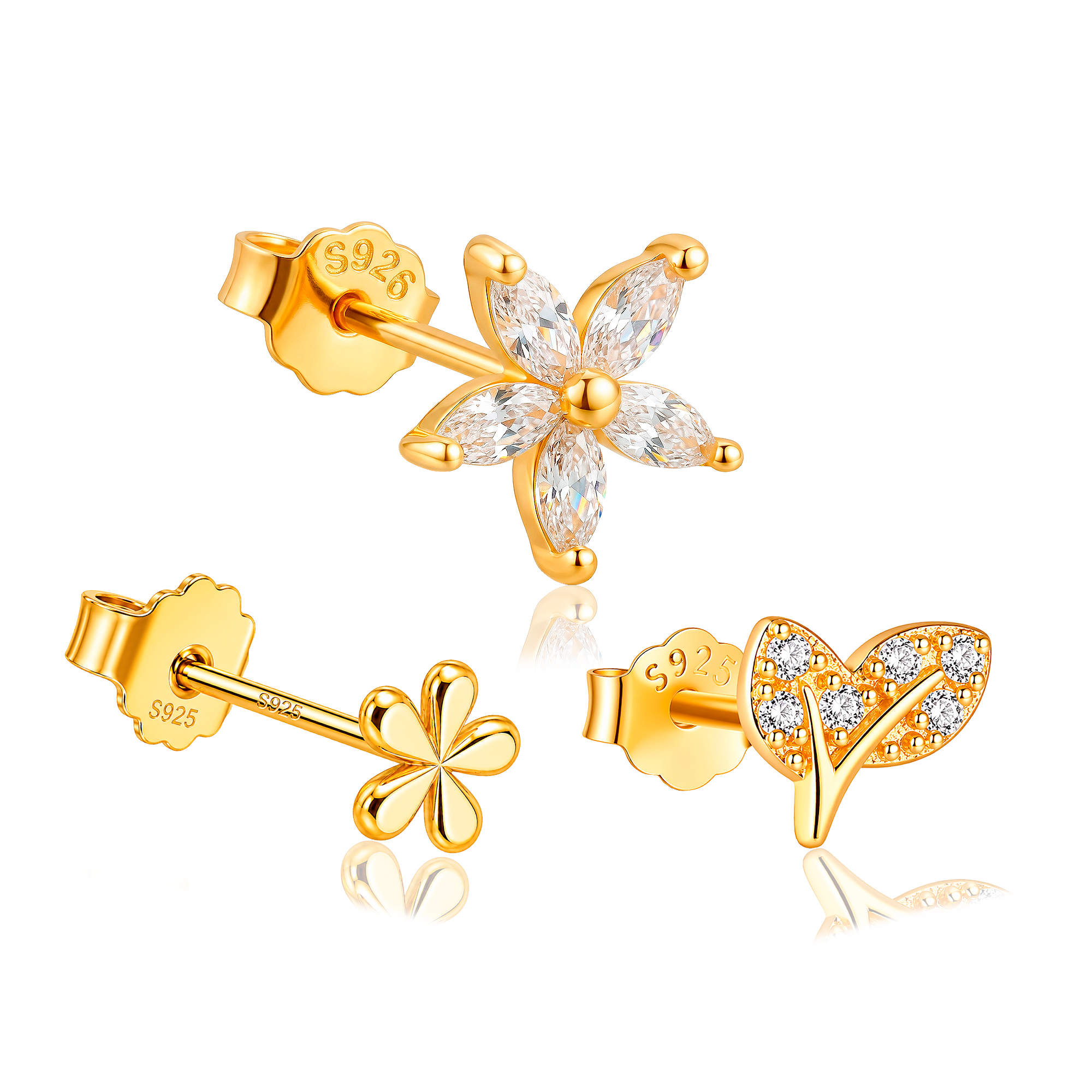 Set White Flowers Oro