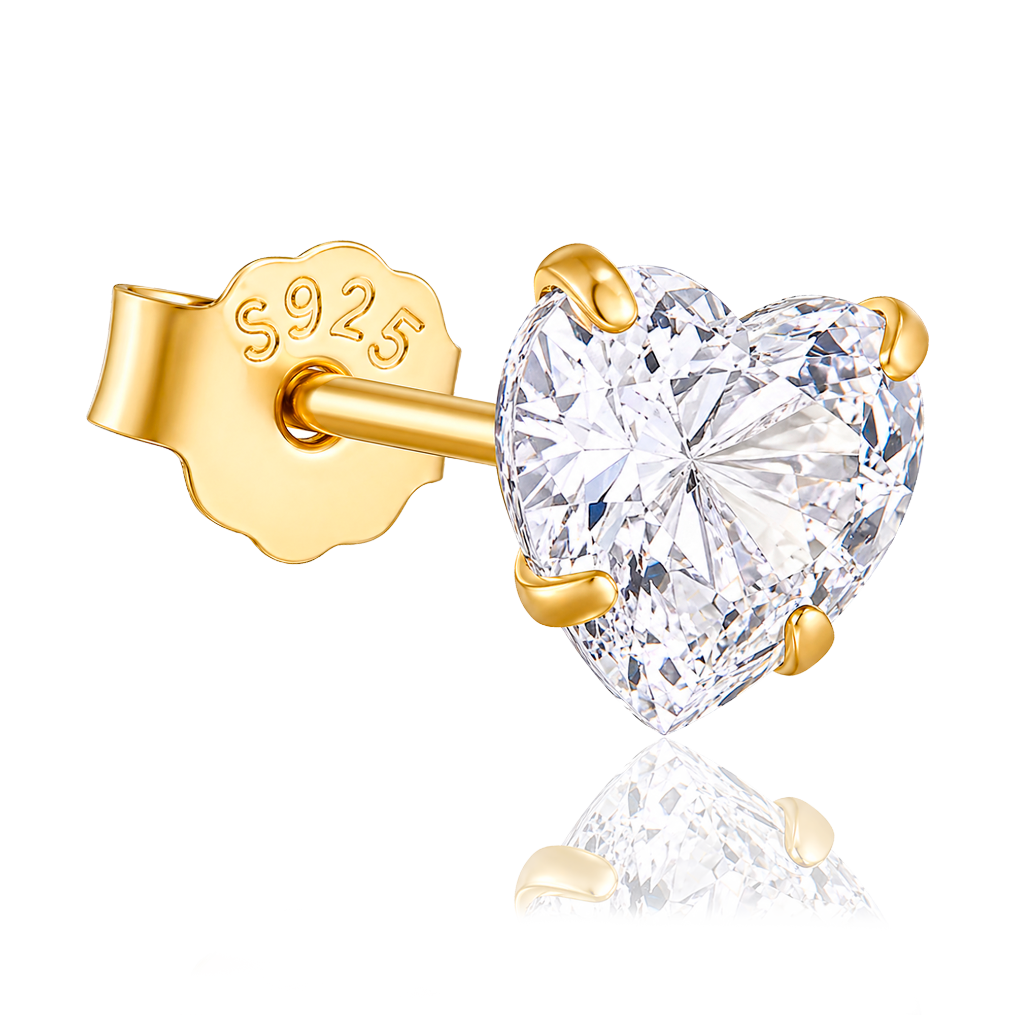 Orecchino Shiny Heart Oro - 5mm