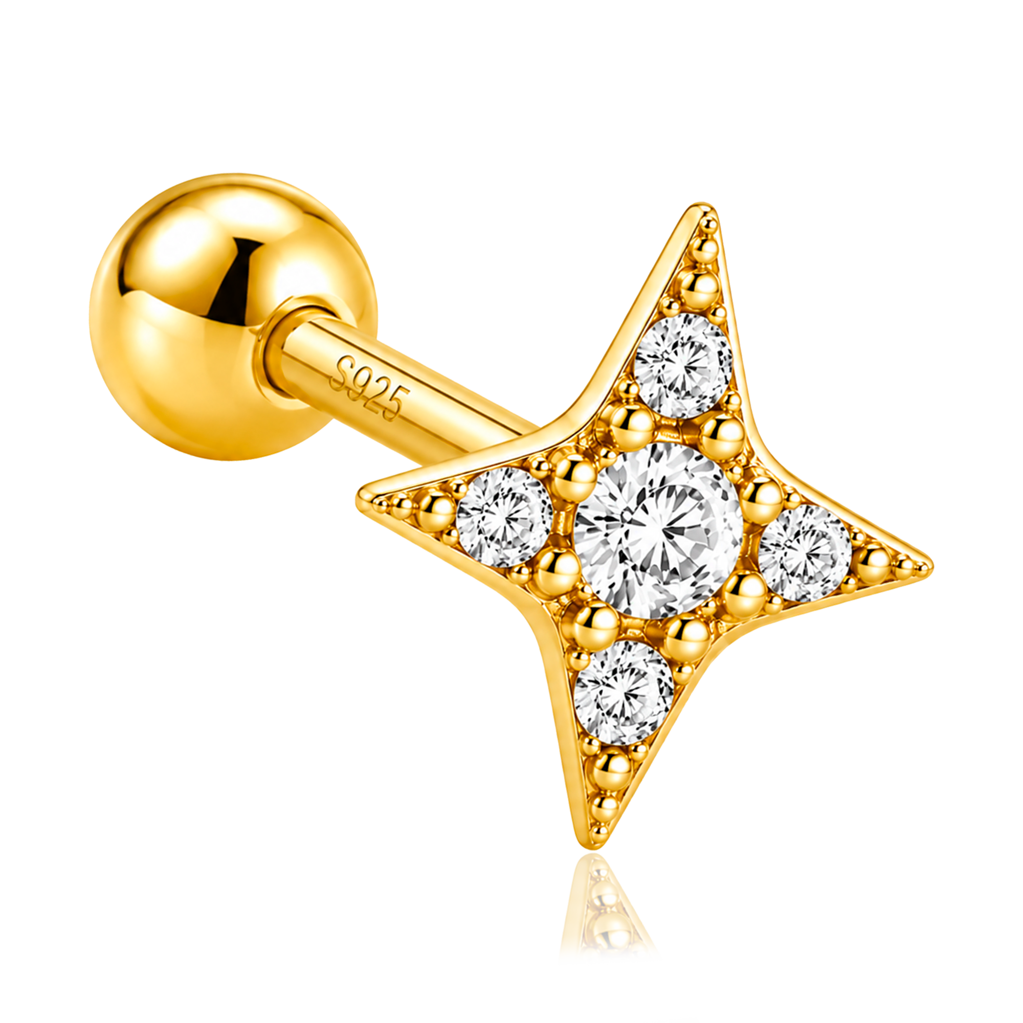 Pendiente Shiny Star Oro