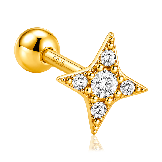 Pendiente Shiny Star Oro