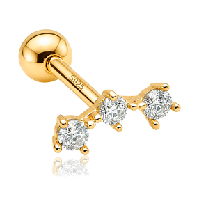 Pendiente Shiny Triple Oro