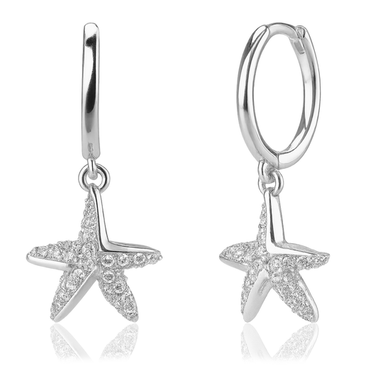 Silver Starfish Earrings 