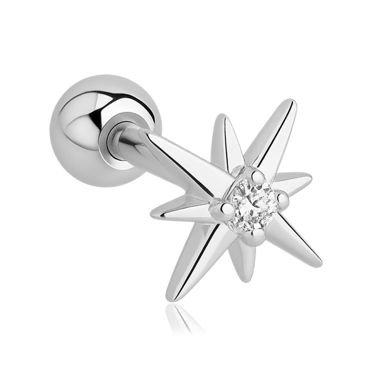 Mini White Flower Earring