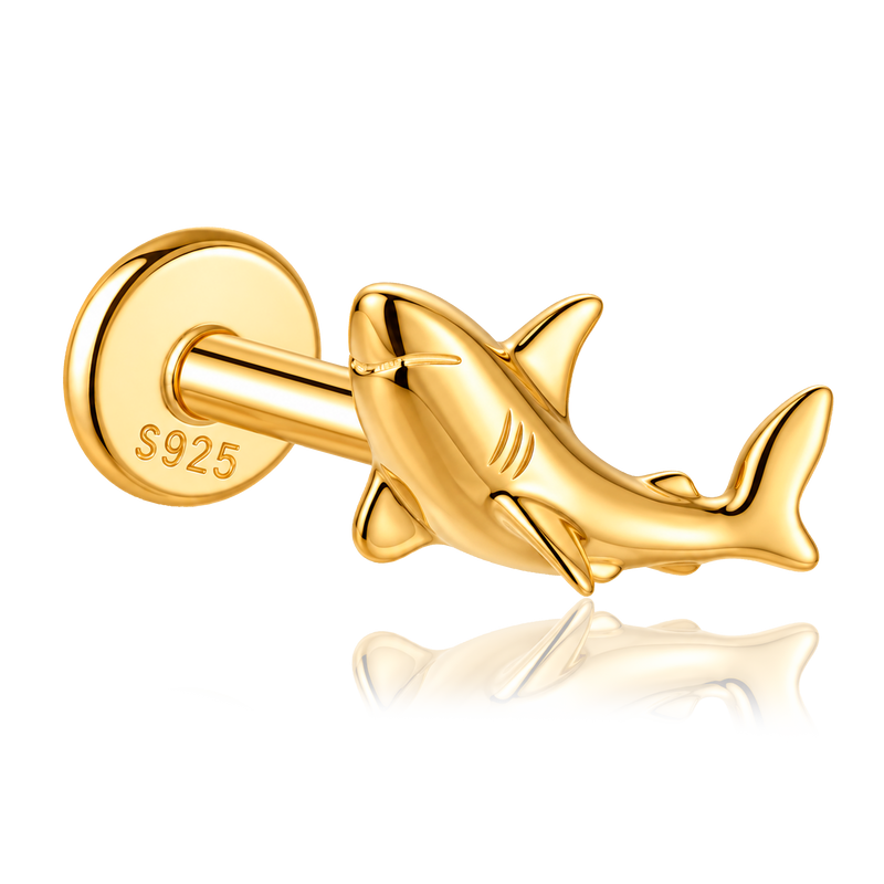 Pendiente Tiburón Blanco Oro