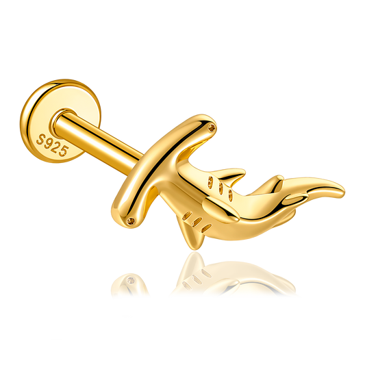 Pendiente Tiburón Martillo Oro