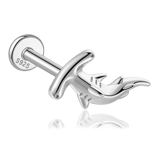 Pendiente Tiburón Martillo Plata