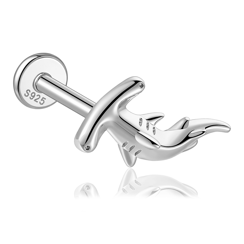Pendiente Tiburón Martillo Plata