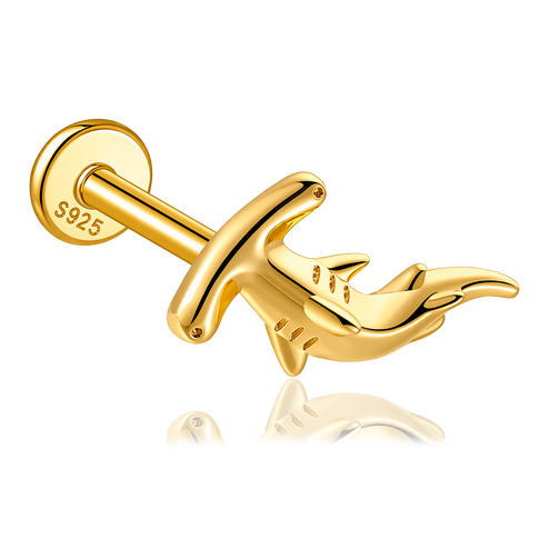 Pendiente Tiburón Martillo Oro