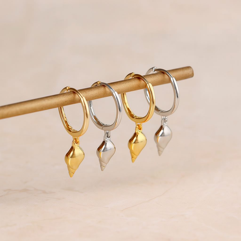 Aros Caracola Marina Plata