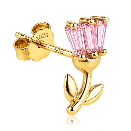 Pendiente Tulipán Rosa Oro