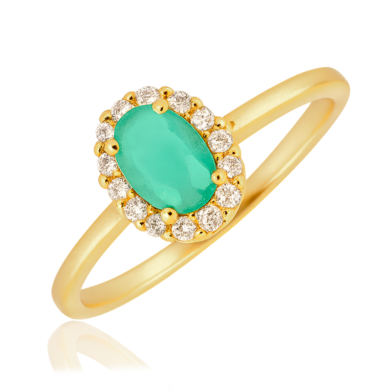 Anillo Oval Green Mint Oro