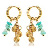 Orecchini Medi Basic Conchiglia Blu Oro