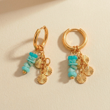 Orecchini Medi Basic Conchiglia Blu Oro